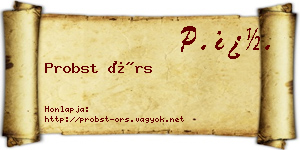 Probst Örs névjegykártya